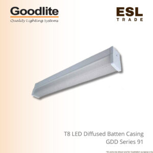 GOODLITE GDD Series 91 T8 LED Diffused Batten Casing - Prismatic Diffuser