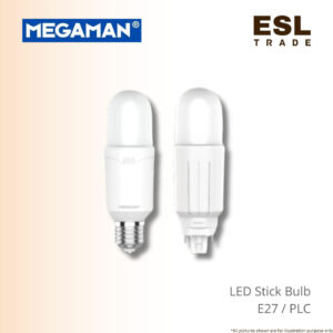 MEGAMAN LED Stick Bulb E27 PLC Base 10W 15W - SIRIM Certified