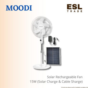 MOODI Solar Fan 17inch (15W) - Solar Charge and Cable Charge - 2901S
