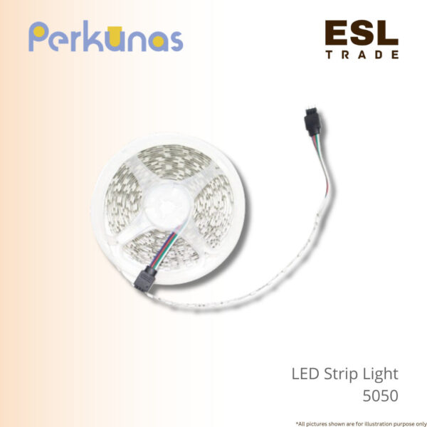 PERKUNAS Indoor LED Strip Light 5050 (5 Meter) - High Density RGB & Single Colors - Under Cabinet, Shelf, Recess Lighting