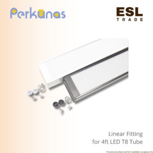 PERKUNAS Linear LED Pendant Light Fitting - Modern Office & Architectural Lighting Housing (Black White)