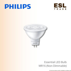 PHILIPS Essential LED MR16 Bulb 5W (50W Equivalent) - GU5.3 Non-Dimmable Spot Light