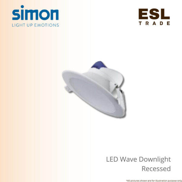 SIMON LED Wave Downlight 12W / 14W - Long Life 50,000 Hrs -Bright & Efficient
