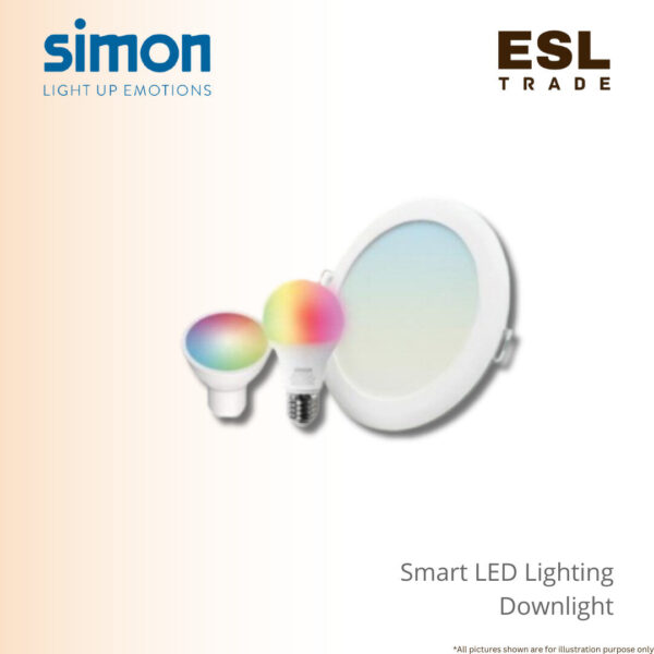 SIMON Smart LED Lighting Smart Downlight 17W - 100° Beam Angle, CRI 80, WiFi Enabled