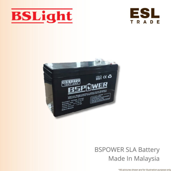 BSLIGHT BSPOWER 12V 7.2Ah SLA Battery - Made in Malaysia