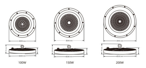 FIGHTER LED High Bay [100W/150W/200W] [10000lm/15000lm/20000lm] 6500K ...