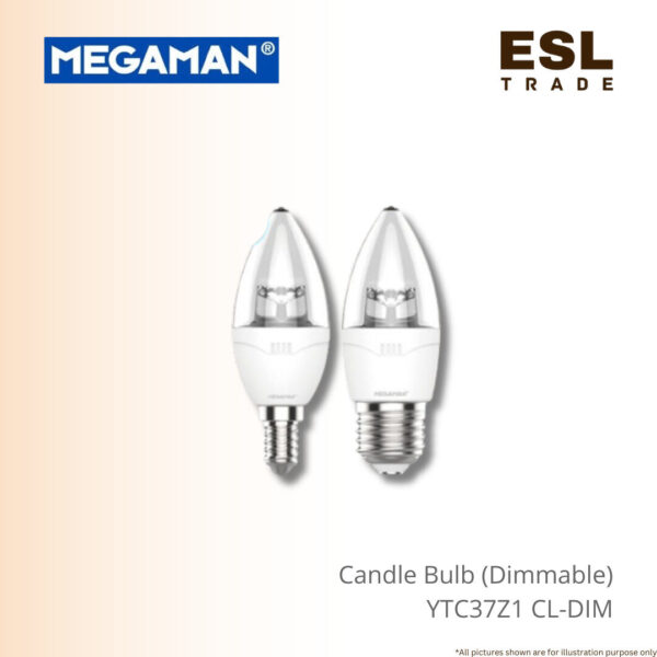 MEGAMAN Candle Bulb E14 E27 5W - Dimmable YTC37Z1 CL-DIM