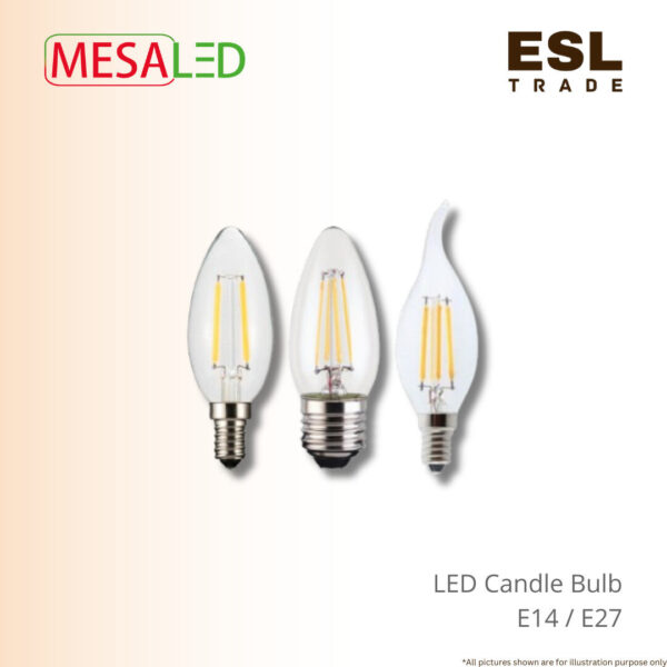 MESALED LED Candle Bulb E14 E27 4W