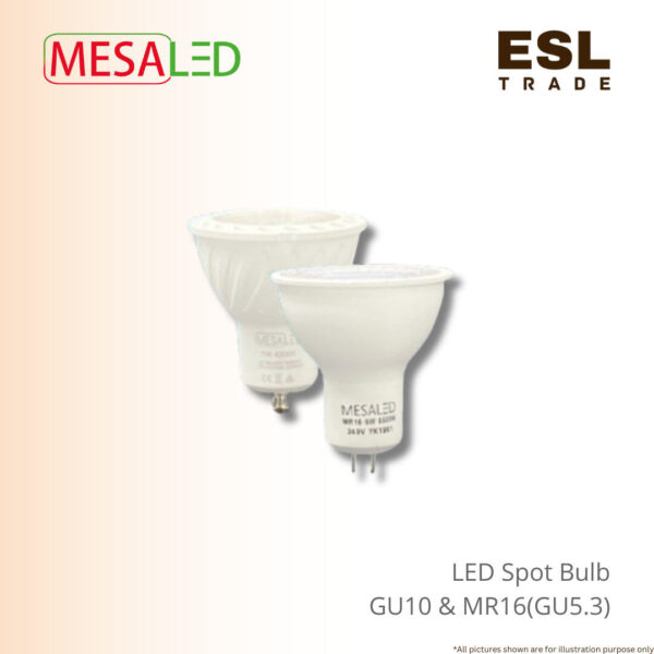MESALED LED GU10 & MR16 (GU5.3) Spot Bulbs 7W 8W - 3000K, 4000K, 6500K