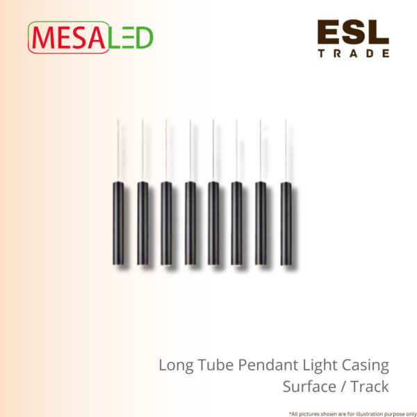 MESALED Long Tube Pendant Light Casing (GU10) Black White