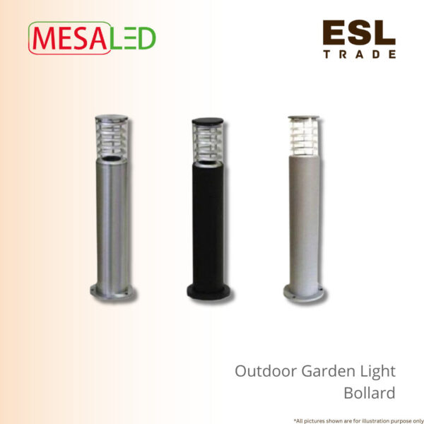 MESALED Outdoor Garden Bollard Light - E27 IP65 Weatherproof