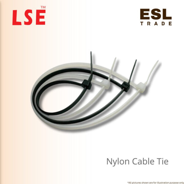 LSE Black & White Nylon Cable Ties | Strong & Durable