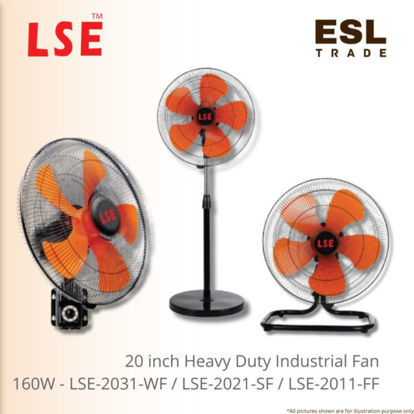 Heavy Duty 160W Industrial Stand Fan with Safety Fuse