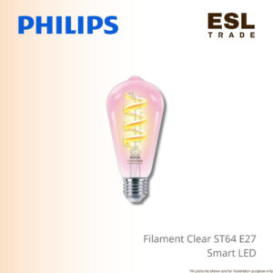 PHILIPS Smart LED Filament Clear Bulb ST64 E27 6.3W - PHI WFB ST64 E27 822-65 RGB CL 1CT6 - 2200K-6500K RGB