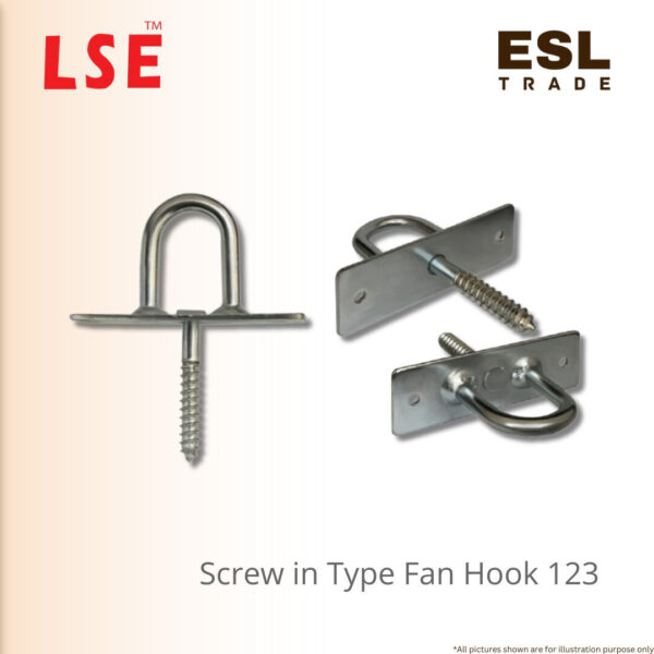 Steel Ceiling Fan Hook - Screw-in Mounting Type
