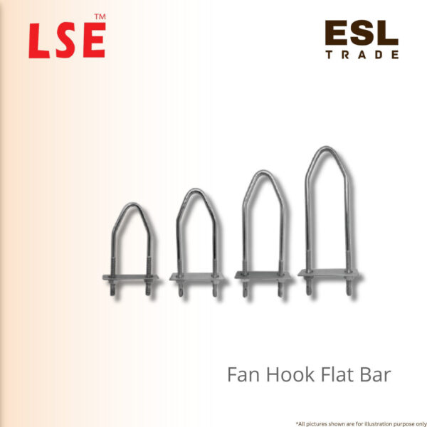 Steel Ceiling Fan Hook with Flat Bar - Zinc Plated