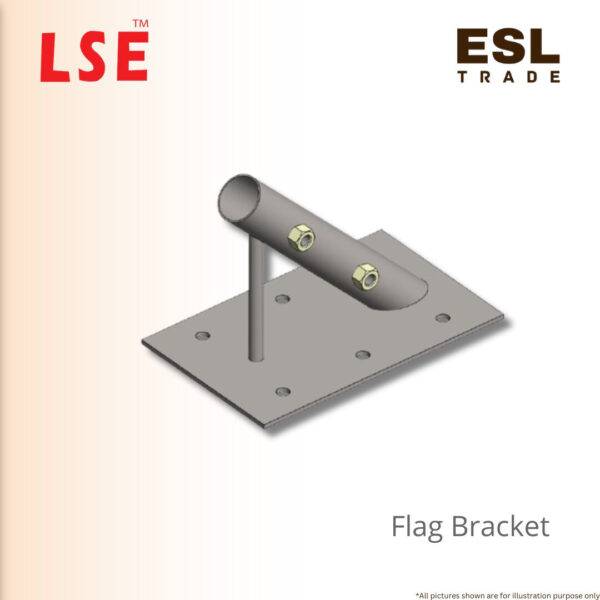 Steel Single Flag Pole Holder, Zinc Plated