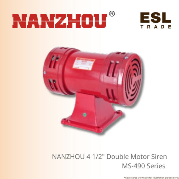 NANZHOU 4" Double Motor Siren MS 490- Heavy Duty Loud Warning Horn