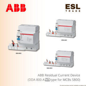 ABB Residual Current Device (RCD) DDA 800 Ay type for MCBs S800 - Excellent Protection Against Sinusoidal AC & Pulsating DC Currents 30mA to 500mA