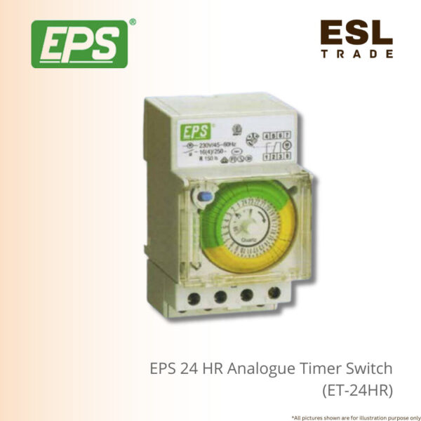 EPS Circuit Components 24 Hr Analogue Timer Switch  16A with 3-Day Power Reserve - Top Performance circuit component