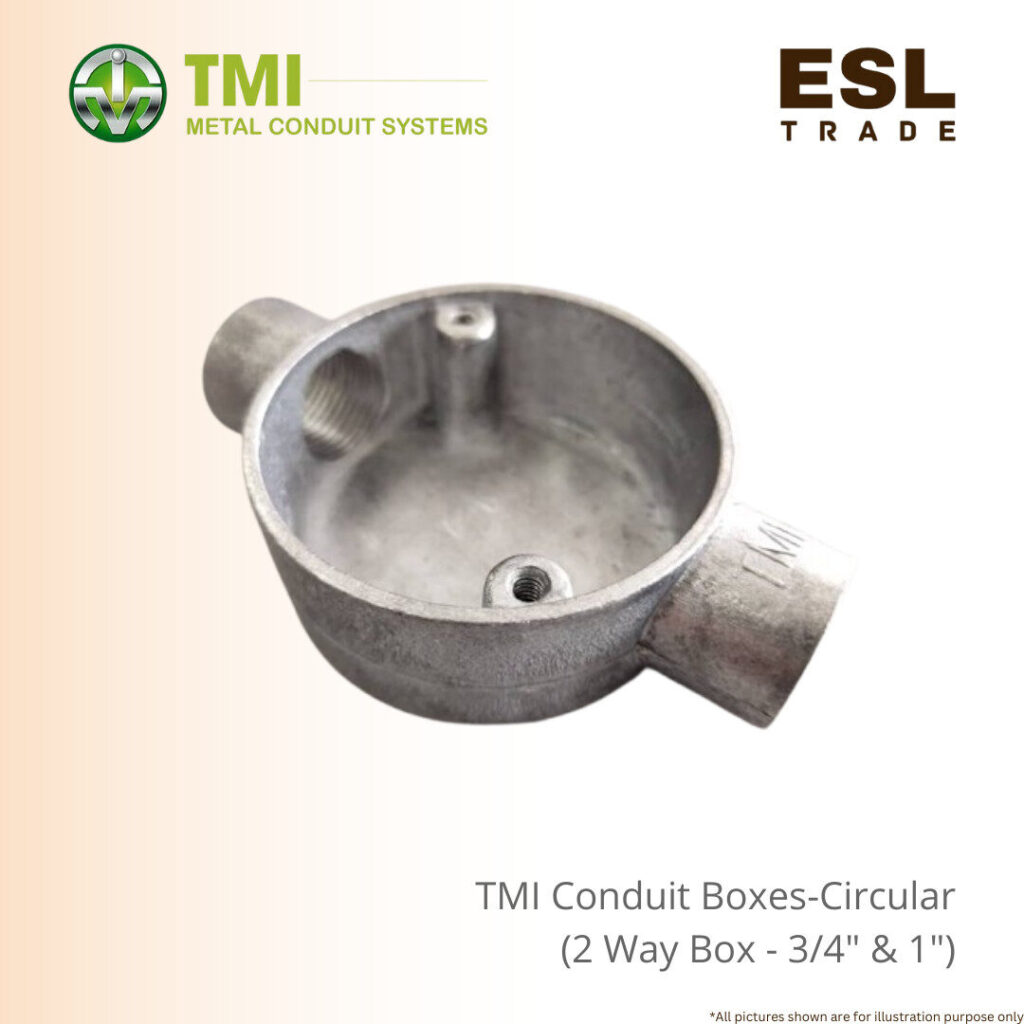 TMI Metal Conduit Box System Circular 2 Way Box 3/4″ & 1″ Excellent For ...