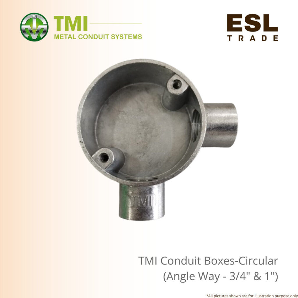 TMI Metal Conduit Box System Circular 2 Way Angle Box 3/4″ & 1 ...