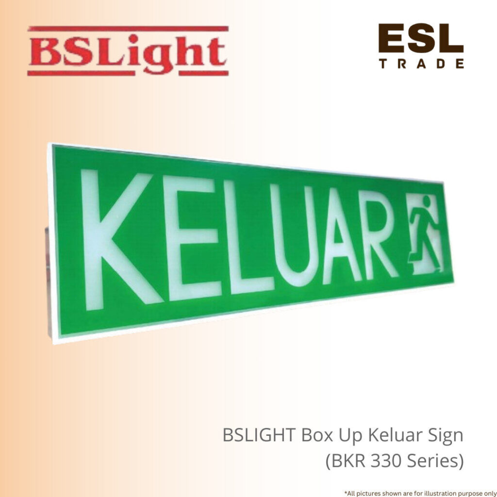 BSLIGHT LED Box Up Keluar Sign BKR 330 SIRIM & BOMBA Approved Emergency ...